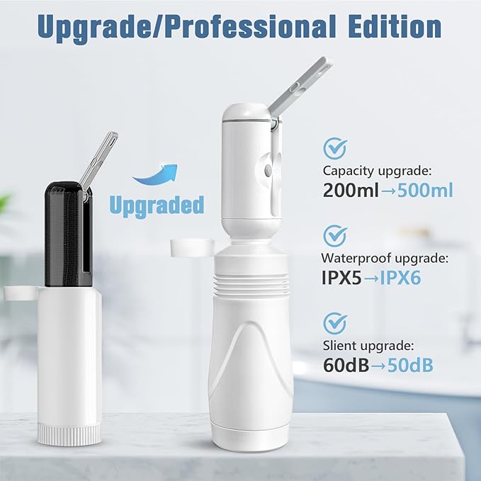 Upgrade SPACEREST Portable Bidet for Travel, No Noise & Waterproof Handheld Sprayer with 550ml Bottle, Rechargeable Electric Portable Bidet for Women & Men, Personal Hygiene & Postpartum Care
