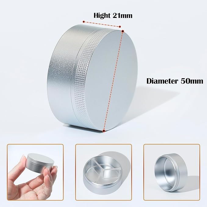 Small Pill Case 3 Compartments, Metal Round Portable Pill Box, Waterproof Travel Pill Organizer, Pocket Purse Medicine Vitamin Holder EDC Container (Silver)