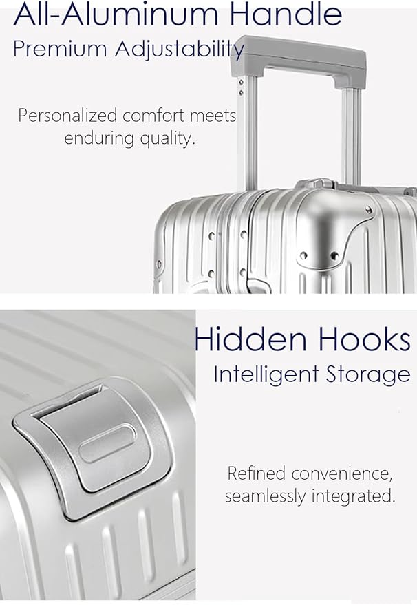 HotWay 28 Inch All Aluminum Checked in Luggage with Wheels, Hard Shell Zipperless Suitcase with TSA Locks, Large Travel Luggage, Gold