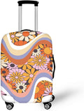 Swirl Hippie Flowers Baggage Covers for 30-32 Inch Suitcase Washable Non Slip Suitcase Cover Colorful Flower Luggage Cover Decoration for Women Girl, Suitcase Protector for Travel Luggage