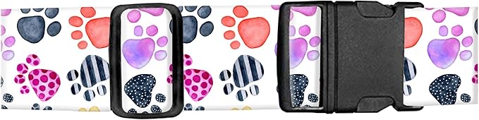 Luggage Straps for Suitcases, Adjustable Travel Belt, Durable Wide Luggage Strap, Cute Suitcase Strap Identifiers with Buckle, Bag Straps for Luggage, Cute Colorful Paws