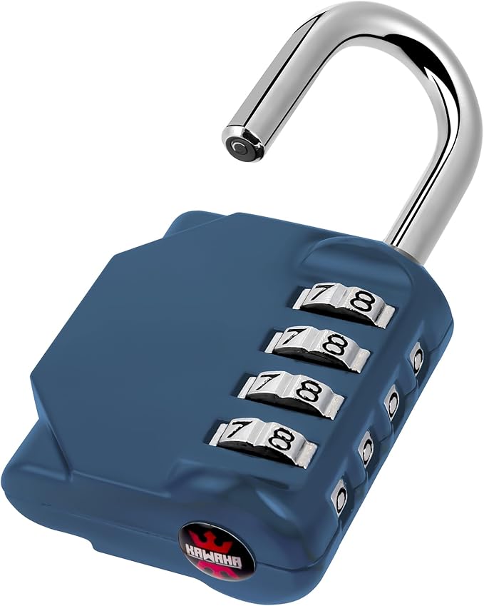 CL11BG Combination Lock, 4 Digit Outdoor Combination Padlock Set Your own Combination for Gym Locker Lock, School, Gates, Doors, Toolbox, Hasps and Storage (Blue-Gray *1)