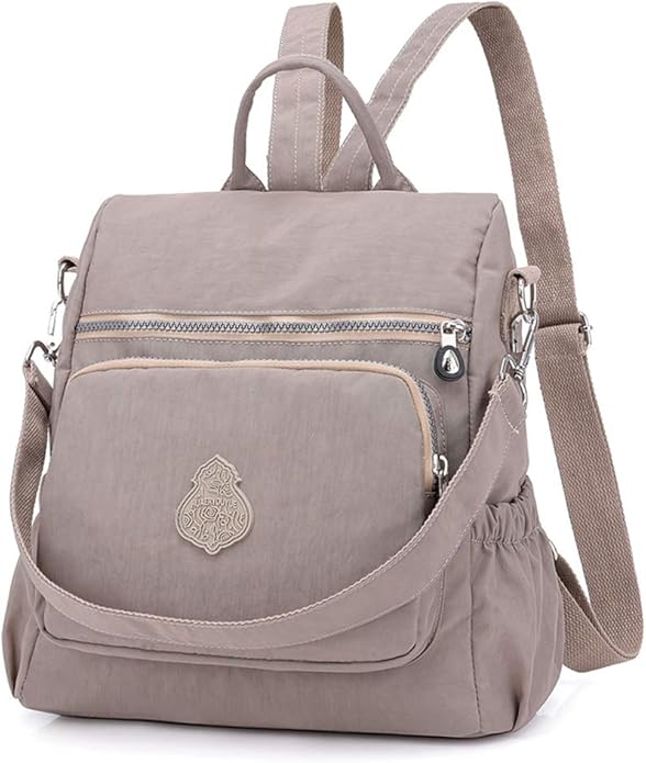 MINTEGRA Women Shoulder Backpack Multi-Pocket Nylon Purse Large Capacity Waterproof Casual Daypack