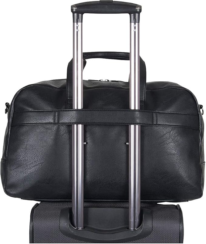 Kenneth Cole REACTION Port Stanley Duffel Pebbled Vegan Leather Carry on Shoulder Duffle Travel Bag