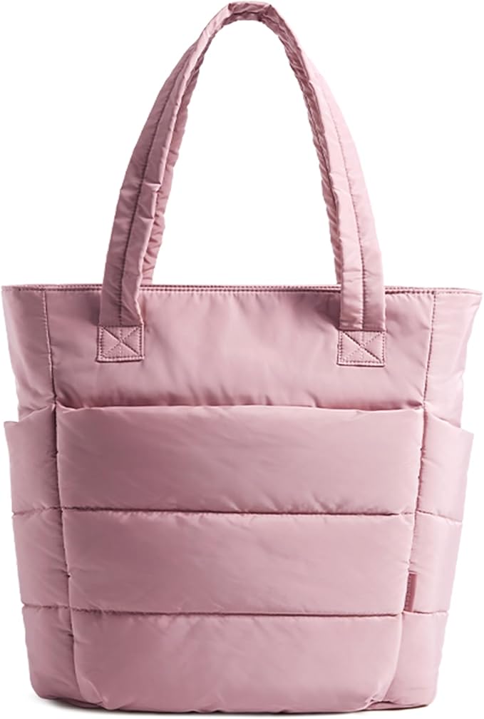 BAGSMART Tote Bag for Women, Lightweight Puffy Tote Bag with Compartments Shoulder Bag Handbag for Travel, Work, Gym,