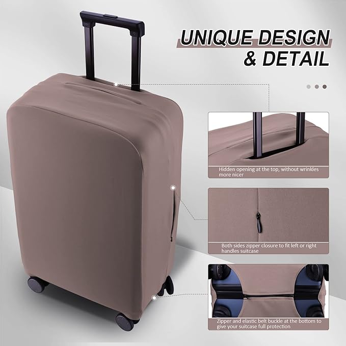 Travel Luggage Cover - Scratch-Resistant Fit 19-31 Inch, Khaki, XL(28-29 inch)