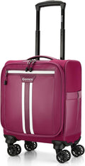 Gonex 16 inch Underseat Carry On Luggage with Spinner Wheels, Water Resistant PVC Wheeled Travel Bag Airline Approved, Softside Small Rolling Personal Item Suitcase for Men Women, Purple
