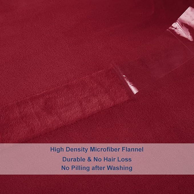 Surii Home Luxury Microfiber Flannel Blanket, Super Soft, Warm, Cozy, Fluffy, and Breathable, Perfect Throws for Bed, Couch, Sofa, for All Season Use. 350GSM Travel Size 50x60 Inches (Burgundy)