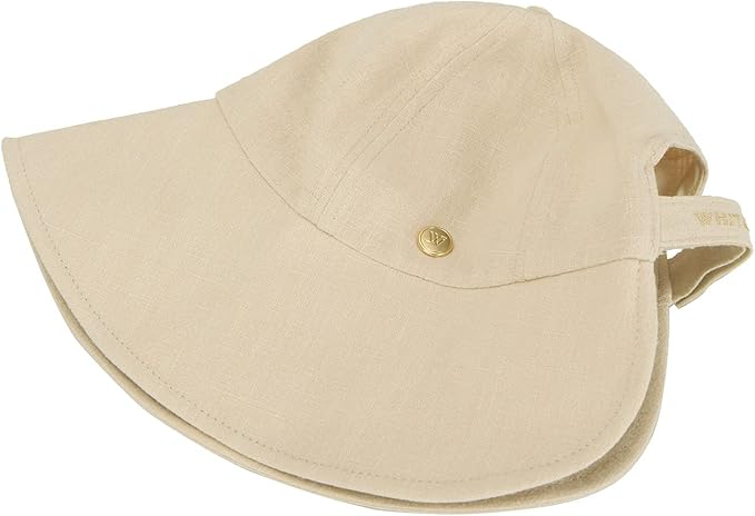 Linen Victorian Bonnet Hat Sun Cap, Foldable Summer Visor | New Katy