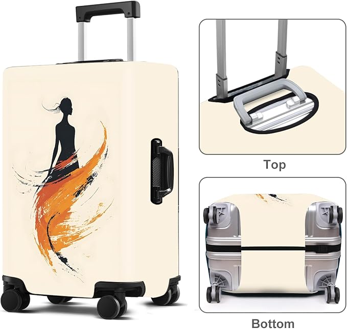 Luggage Cover Washable Suitcase Protector Anti-scratch Suitcase cover Fits 20-34 Inch Luggage (Girl-6, XL(32-34inch suitcase))