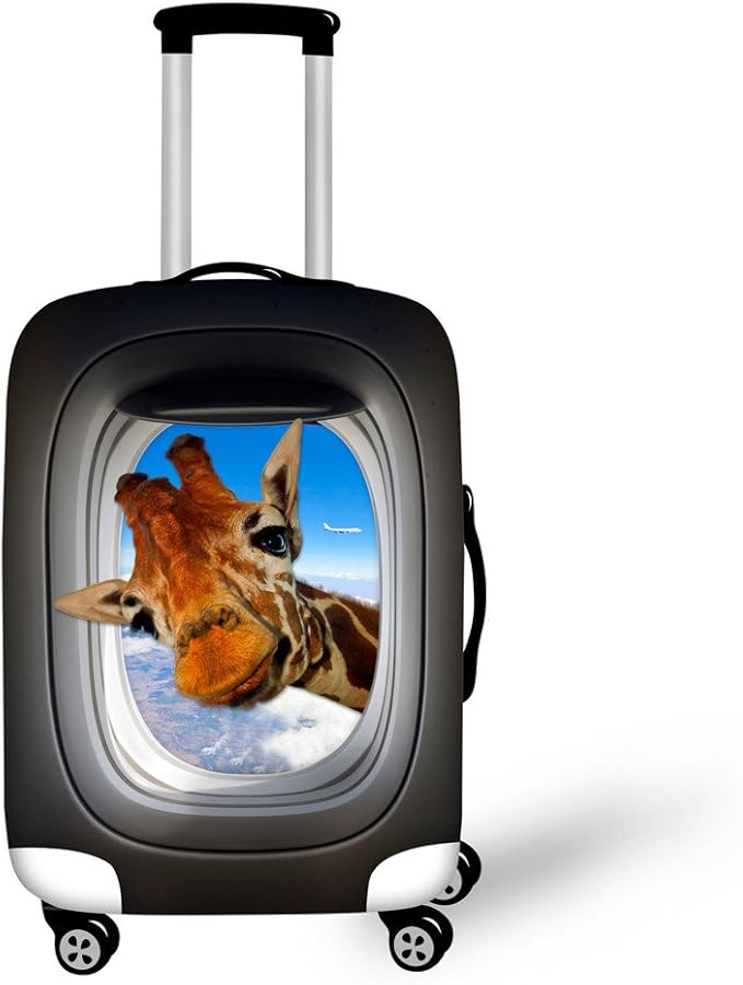 Giraffe Funny Travel Luggage Cover Anti-scratch Dust-Proof Baggage Suitcase Protector Fits 18-21 Inch Luggage