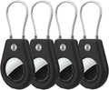 4 Pack Protect Case Compatible with Apple AirTag, Secure GPS Tracker Holder with Wire Cable Shockproof & Anti-Theif Suitable for Keychain, Keys, Luggage, Bags and Kids