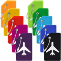 10 Pack Silicone Luggage Tag for Suitcases with Stainless Loop, Privacy Protection Travel Bag Tags Perfect to Quickly Spot Baggage Handbag (Multicolour)
