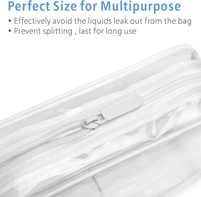 PACKISM Clear Toiletry Bag, 5 Pack TSA Approved Toiletry Bag Quart Size Bag, Travel Makeup Cosmetic Bag for Women Men, Carry on Airport Airline Compliant Bag, White, Yellow, Blue, Purple, Pink…