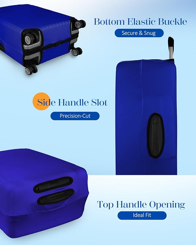 Slohif Luggage Cover for Suitcase Tsa Approved Protector - Luggage Sleeve Suit Case Cover Travel Stretch Large Baggage Case Protective Washable Fit 29-30 Inch Blue