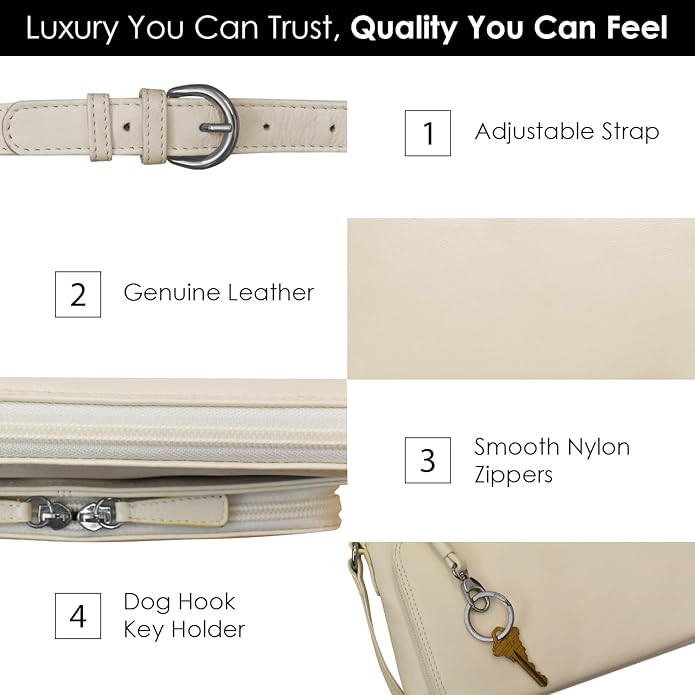 ili New York Genuine Leather Crossbody Bags for Women - Premium RFID Blocking Shoulder Bag Organizer with Adjustable Strap