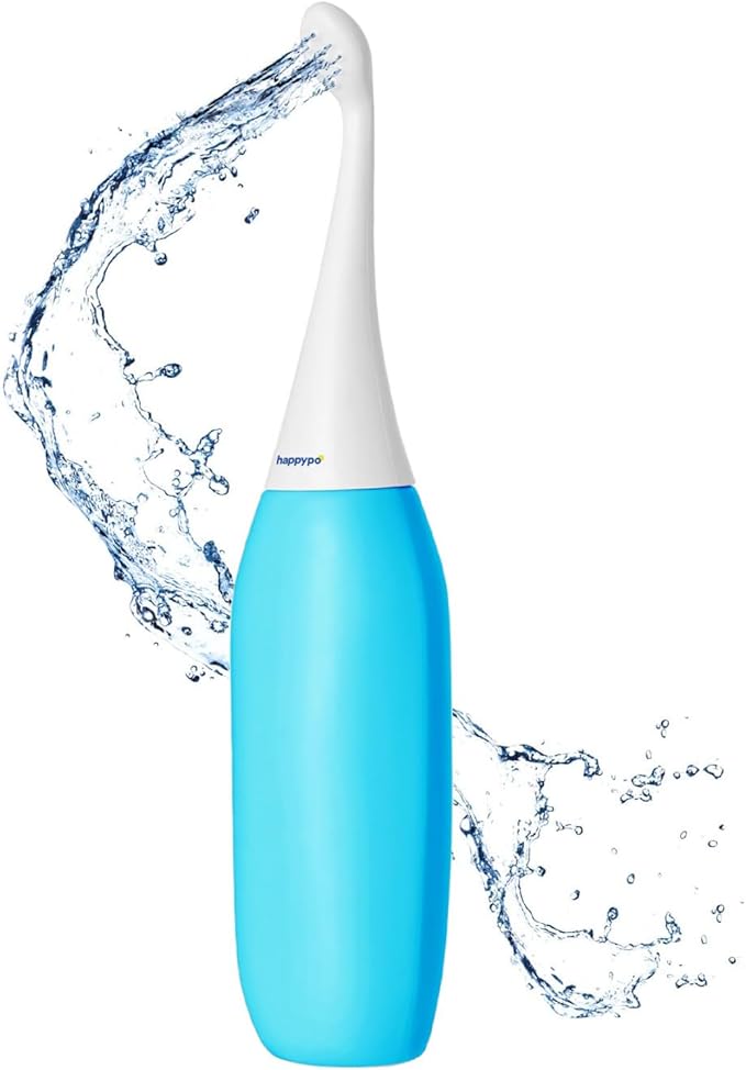 The Original HAPPYPO Butt Shower - Portable Bidet for Travel - Known from German Shark Tank - The Easy-Bidet 2.0 Replaces Wet Wipes (Color: Light Blue)