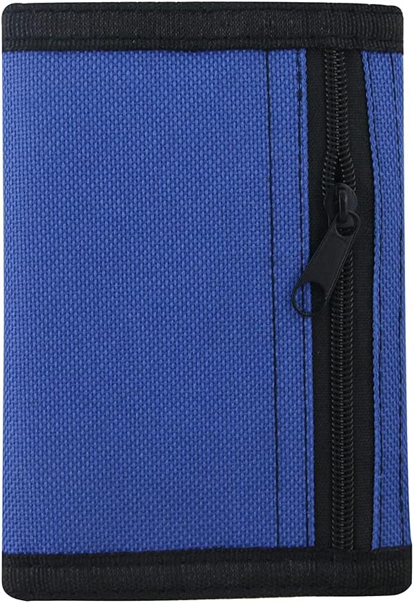 NEICY RFID Blocking Canvas Wallet for Men and Women - Camo Trifold Outdoor Sports Wallets with Magic Sticker for Teen Kids (Blue Set)