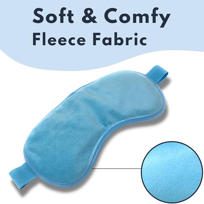 Solayman’s Reusable Gel Eye Mask – Hot & Cold Therapy Eye Ice Pack with Soft Fleece Cover for Puffy Eyes, Dark Circles, Migraines, Stress & Headache Relief – Cooling Compress Eye Mask (Blue)