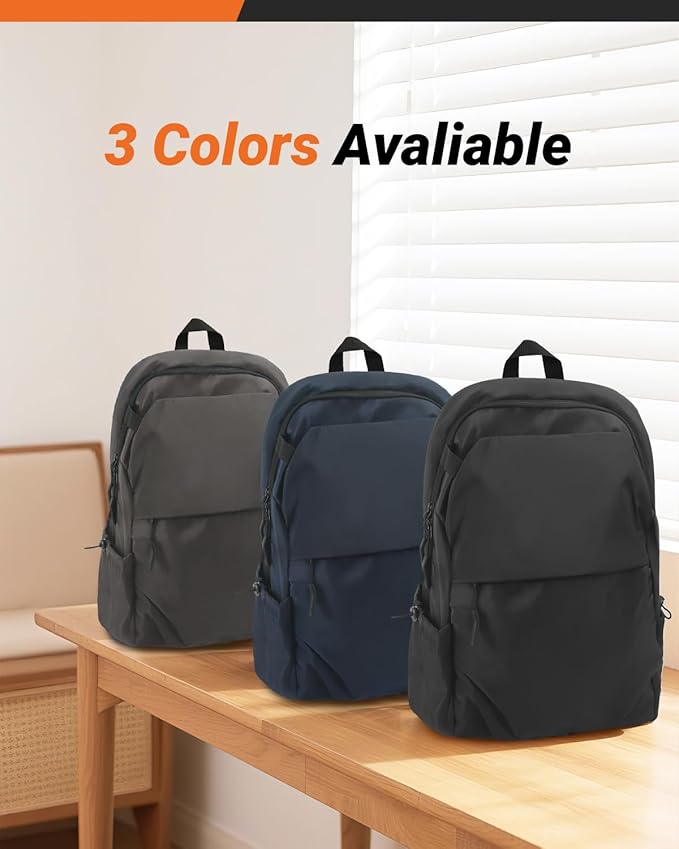 Multi-Pocket Laptop Backpack, 24L Capacity, Fits 14-inch Laptop, 16.9x12.6x5.5 inches, 1.1 lbs, Black/Navy/Gray (GREY)