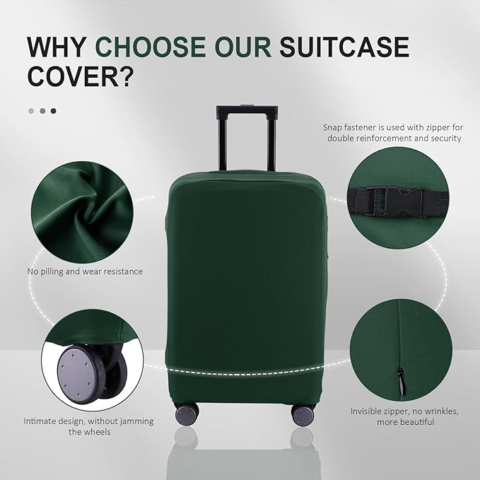 Travel Luggage Cover Suitcase Protector Scratch-Resistant Fit 19-31 Inch Suitcase, Not Included Suitcase (Avocado Green, SX(22-23 inch))