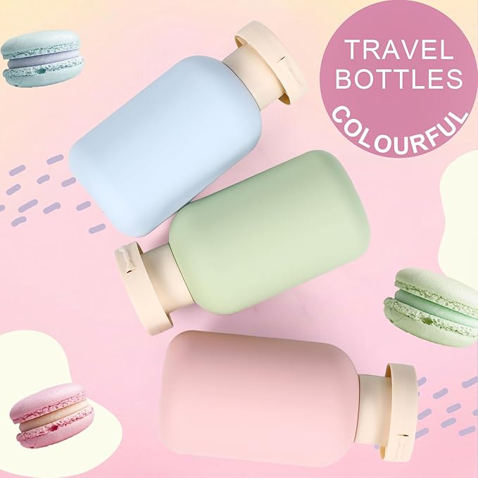 ASEVAT 10 oz Plastic Leak Proof Travel Bottles for Toiletries, Plastic Travel Size Containers, Shampoo and Conditioner Bottles Refillable Squeeze Bottle for Lotion, Body Wash (3Pcs)