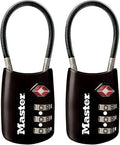 Master Lock Padlock, Set Your Own Combination TSA Locks for Luggage, Travel Zipper Lock with Cable Shackle is 1-3/16 in. Wide, Colors May Vary, 4688T, 2 Count (Pack of 1)