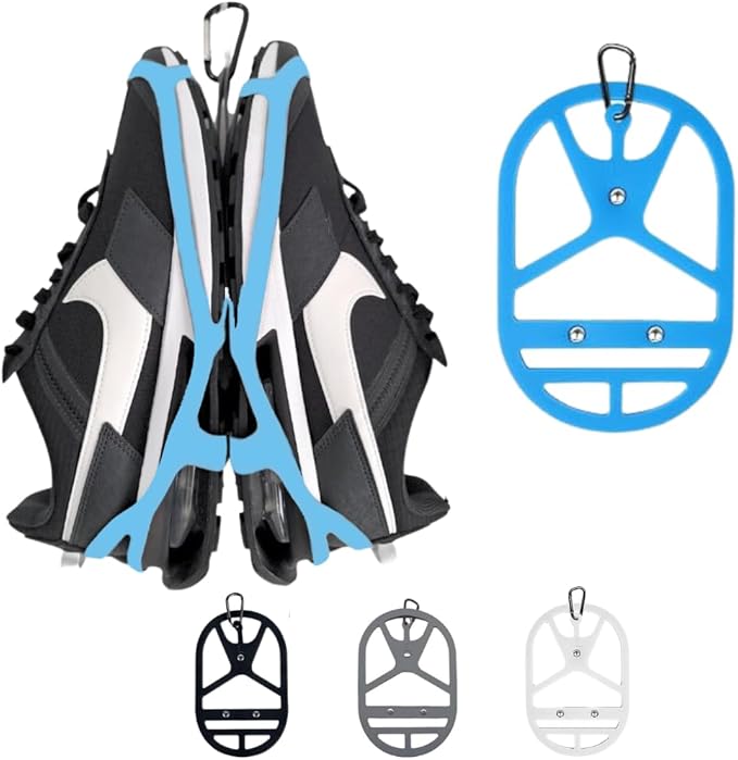 Shoe Holster For Backpack with Clip Hanger. Footwear Holder with Clip for Sneakers, Cleats, Bowling, Soccer, Basket, Football. For Travel, Outdoors, Sports & Space Saving