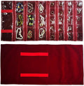 Travel Jewelry Roll Bag Portable Organizer Pouch With Grids&PVC Cover Storage Bags for Necklace, Bracelet, Bracelet,Ring, Badge, Pendant