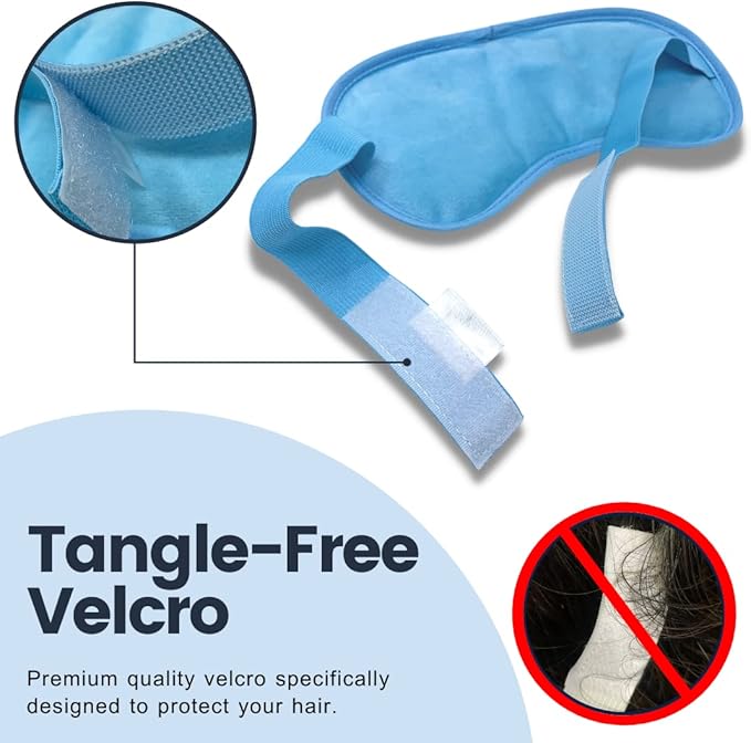 Solayman’s Reusable Gel Eye Mask – Hot & Cold Therapy Eye Ice Pack with Soft Fleece Cover for Puffy Eyes, Dark Circles, Migraines, Stress & Headache Relief – Cooling Compress Eye Mask (Blue)