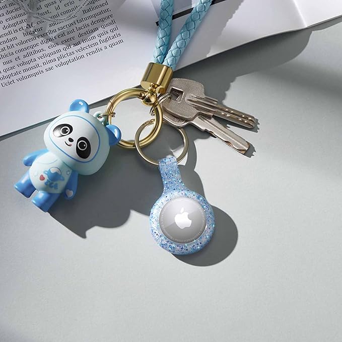 ThingsBag Apple AirTags 4 Pack Case Keychain Silicone Apple Air Tags Holder Item Finders Accessories Comes with Metal Snap Airtags Keyring Case 4 Pack