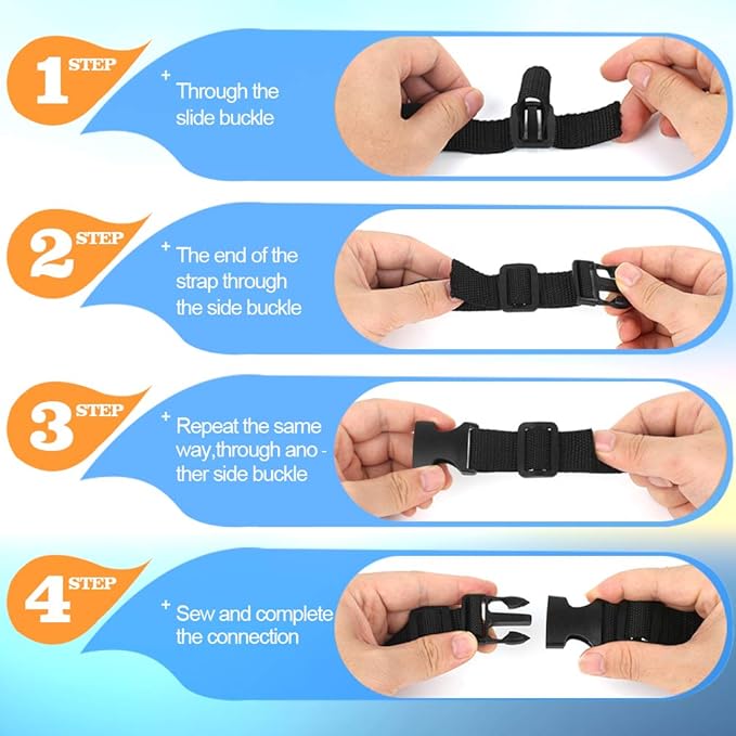 YGDZ 1 Inch Plastic Buckles, 80 Side Release Strap Buckles and Slides Parachute Buckles for DIY Backpack Luggage Strap