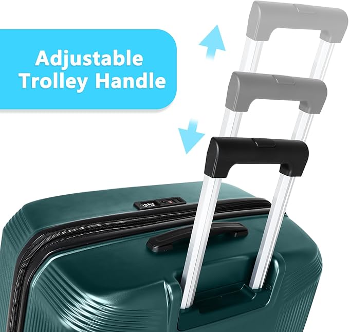 20 Inch Lightweight Expandable Carry On Luggage, PC Hardside Suitcase with Spinner Wheels & TSA Lock, Carry-on 20-Inch, Green
