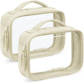 BAGSMART 2 Pack Clear Toiletry Bag, Puffy Edges TSA-Approved Travel Toiletry Bag, Large Opening with Handle, Cosmetic Organizer with Double Zipper for Women
