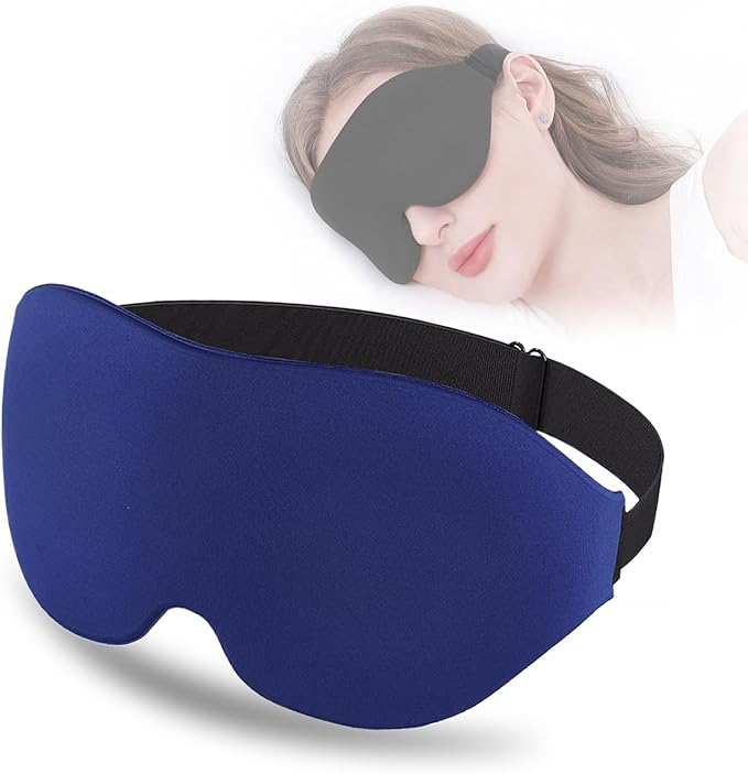 Sleep Eye Mask, 3D Eyes Mask for Sleeping, Contoured Cup Night Blindfold Eye Mask with Adjustable Strap