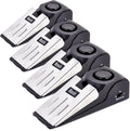 Door Stop Alarm, Door Stopper with 120DB Security Alarm, Floor Wedge Doorstop for Travel Apartment Home House (Pack of 4)