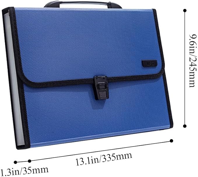 M&G Expanding File Folder 12 Pockets Accordion File Organizer with Labels, Portable Document Receipt Organizer for A4 Letter Size Paper, Waterproof Folder for Bussiness School Office Supplies (Blue)