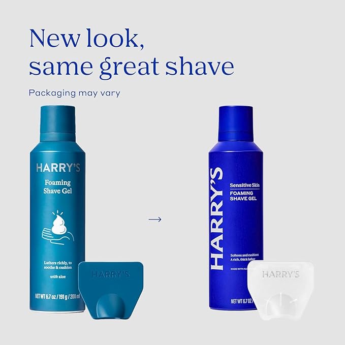 Harry's Shaving Kit for Men - Razor Handle, 5 Razor Blade Refills, Foaming Shave Gel, and Travel Blade Cover - Craft Edition