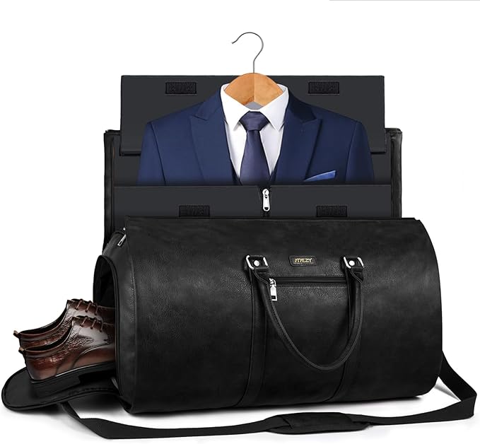 Garment Bag for Travel, Convertible Carry on Garment Duffel Bag for Men 3Pcs Weekender Bag 2 in 1 Hanging Suitcase Suit Bag