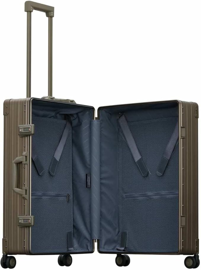 All Aluminum Lightweight 26" Carry-On Luggage - Hardside Carry-On Suitcase, TSA Approved, Hard Shell Suitcase for Travel, Airline Approved Hard Spinner Wheels Luggage (Platinum)
