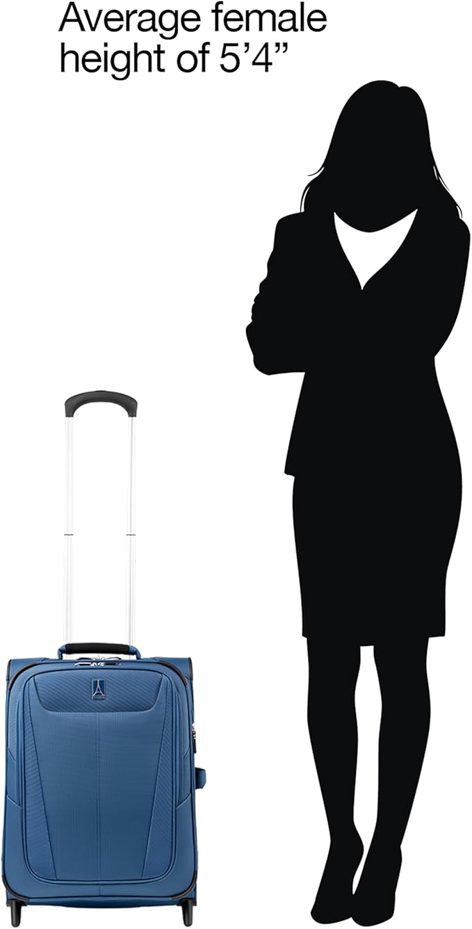 Travelpro Maxlite 5 Softside Expandable Upright 2 Wheel Carry on Luggage, Lightweight Suitcase, Men and Women, Ensign Blue, Carry On 20-Inch