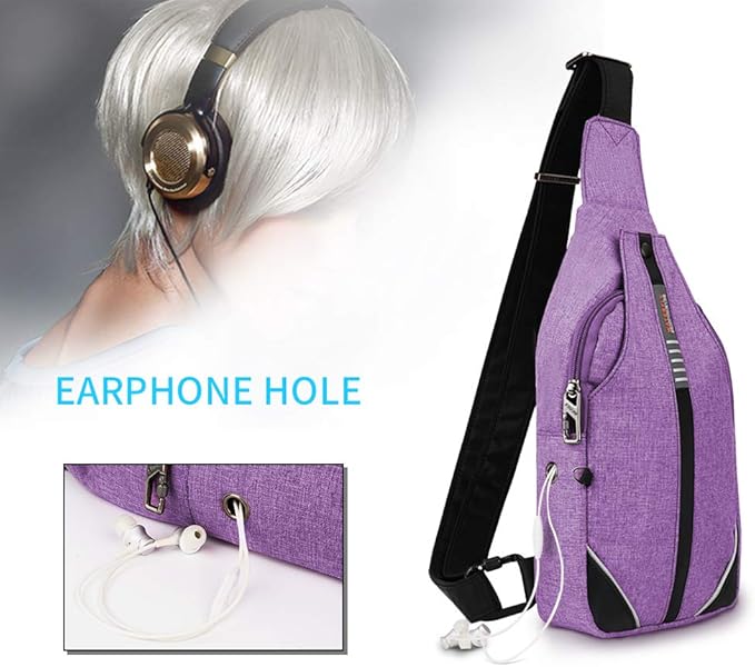 WATERFLY Small Crossbody Sling Backpack Anti Theft Backpack for Traveling Chest Shoulder Bag