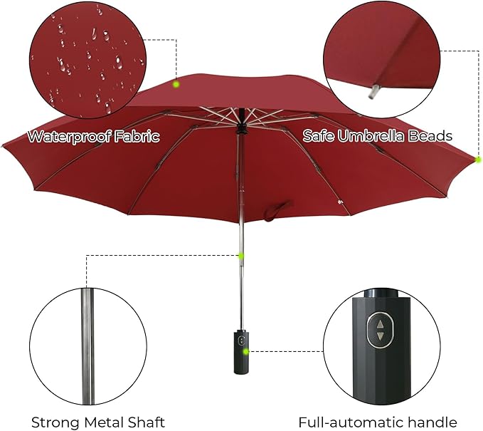 LLanxiry Compact Travel Umbrella, Mini Windproof Umbrellas for Rain & Sun, Small Lightweight Outdoor UV Umbrella, Portable Folding Umbrellas for Travel
