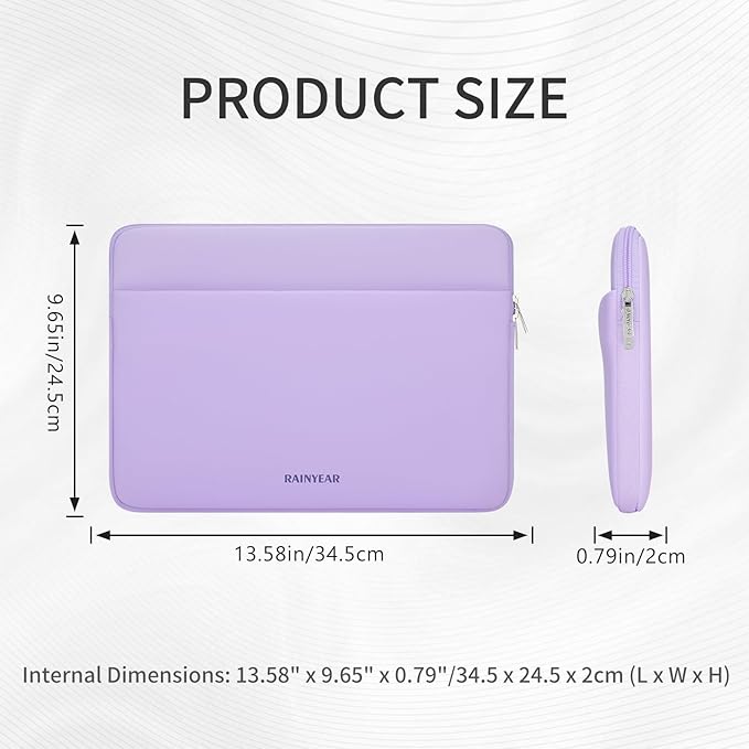 RAINYEAR Laptop Sleeve Case 13.3 Inch, Protective Portable Case with Front Pocket, Briefcase Handbag Laptop Bag Compatible with MacBook Air/Pro 13-13.3 inch, MacBook Pro 14 inch, Purple