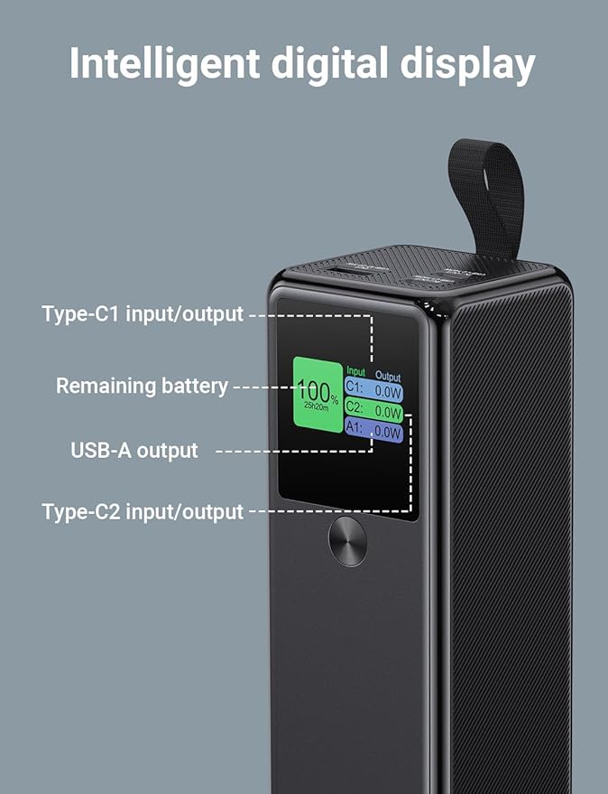 140W Power Bank, 27600mAh 3-Port PD3.1 Portable Charger Power Bank/ Portable Phone Charger with 140W C Port for Phone 16/15/14/13/12 Series, Ma-Book/Pad, Laptop, Tablet, Samsung, Steam Deck, Dell XPS