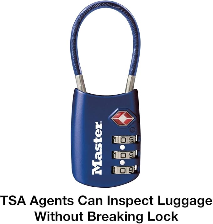 Master Lock TSA Set Your Own Combination Luggage Lock, TSA Approved Lock with Code for Luggage, Bags, Suitcase, and Backpacks, (Color May Vary), ‎4688D