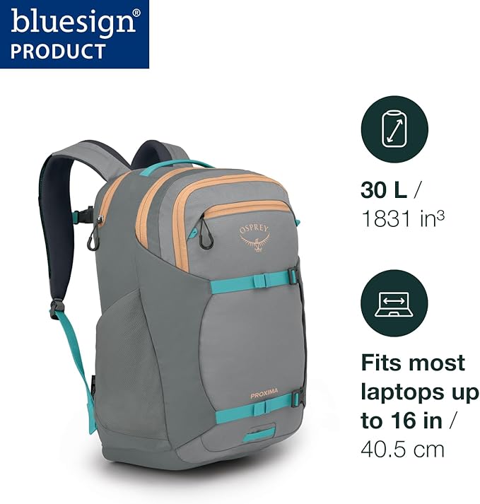 Osprey Proxima Laptop Backpack – Organized Everyday Pack with Dedicated Tech Storage, Water Bottle Pockets, and Comfortable Carry – Perfect for School, Commuting, and Travel, Black
