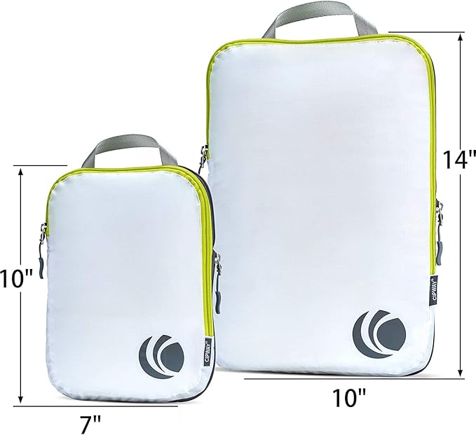 Cipway Compression Packing Cubes Set, Ultralight Expandable Travel Packing Organizers for Carry on Luggage (White 6pcs)