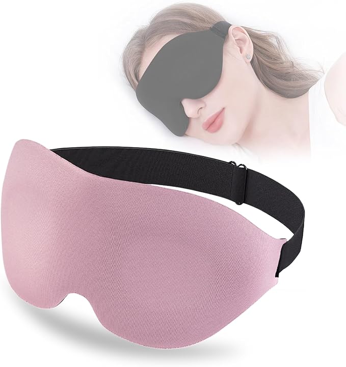 Sleep Eye Mask, 3D Eyes Mask for Sleeping, Contoured Cup Night Blindfold Eye Mask with Adjustable Strap