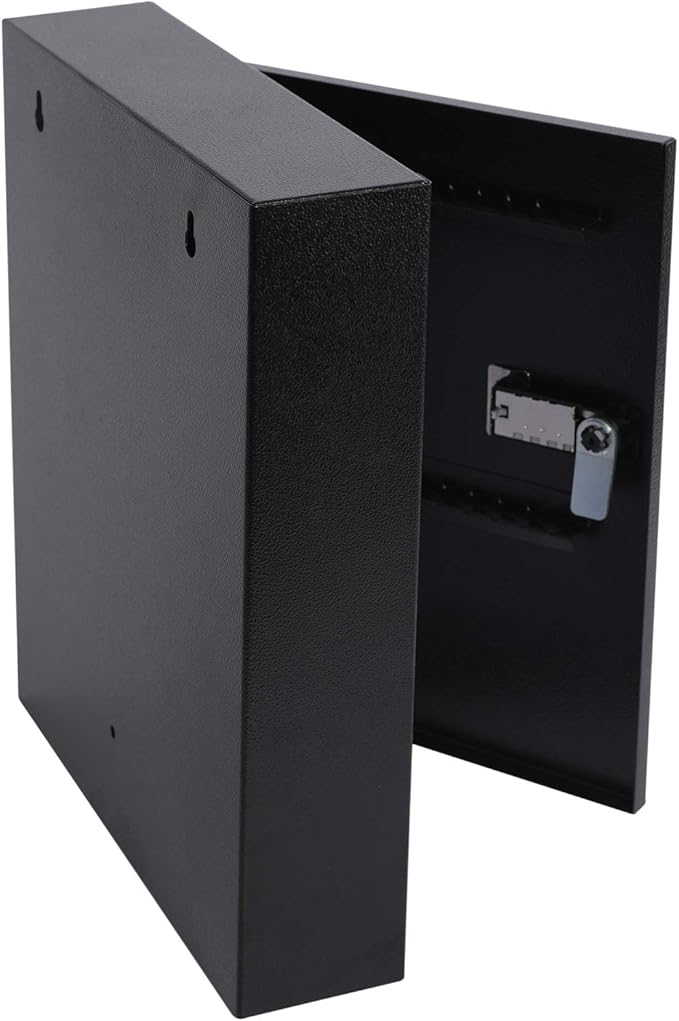 KYODOLED 60-Key Storage Lock Box with Code, Wall Mount Combination Lock Box, Key Hooks & Labels, Black
